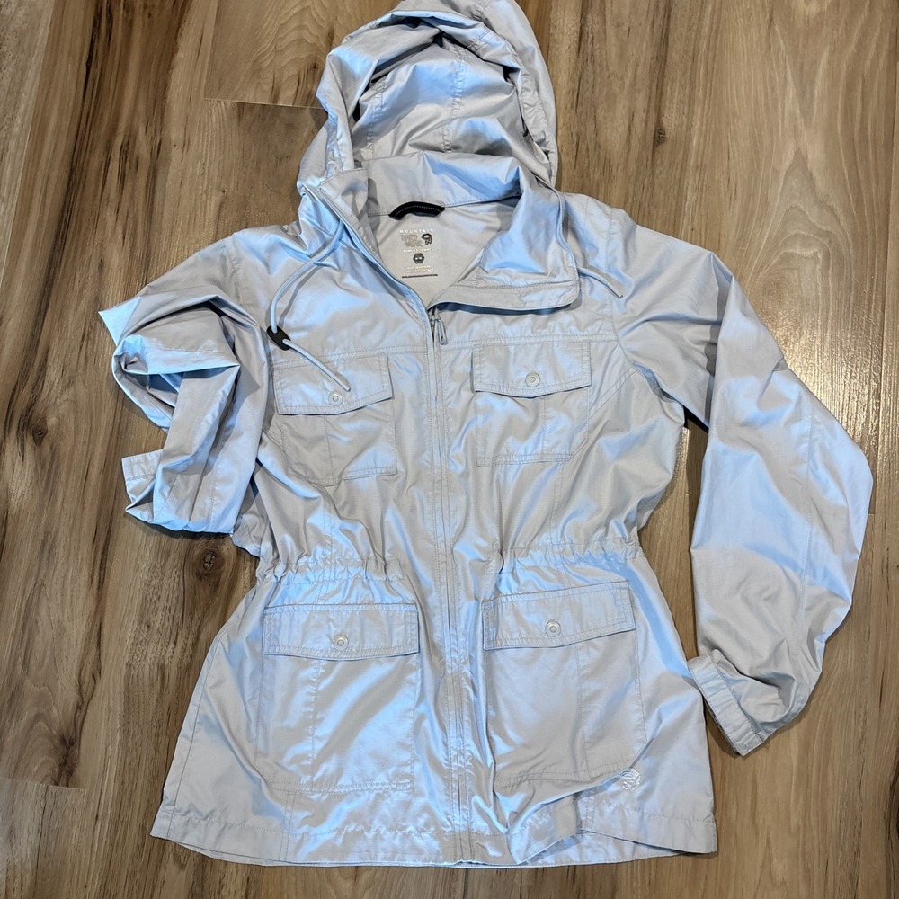 Women's Mountain Hardwear Nylon 4 Pocket Windbreaker Jacket. Size MED Grey